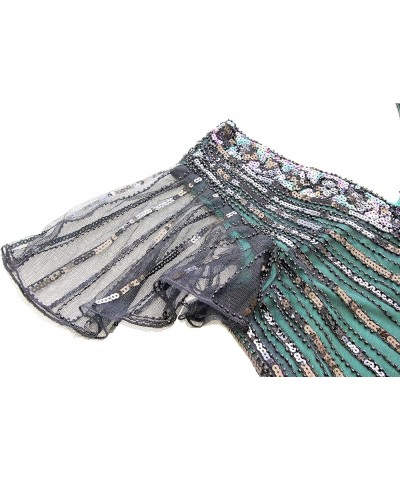 Women's 1920s Gatsby Party Dress Vintage Sequin with 20s Accessories Set Black&green $29.46 Sets