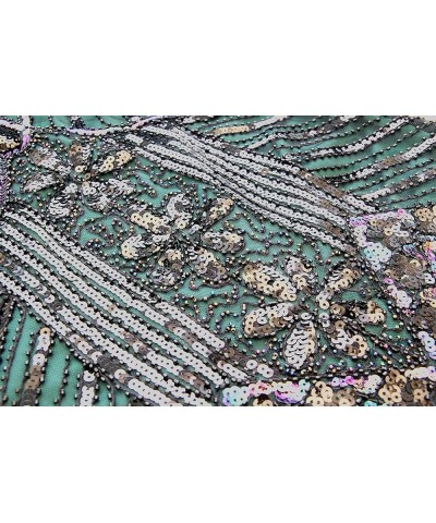 Women's 1920s Gatsby Party Dress Vintage Sequin with 20s Accessories Set Black&green $29.46 Sets