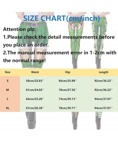 St Patricks Day Leggings for Women Tummy Control Green Irish Shamrock Legging St. Patrick's Clover Tights Running Pants Z01-b...