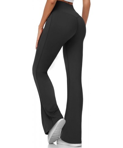 Flared Leggings Skims Dupe Forbidden Pants Butt Lifting Leggings Tummy Control with Pockets for Women 1 Black $13.95 Leggings