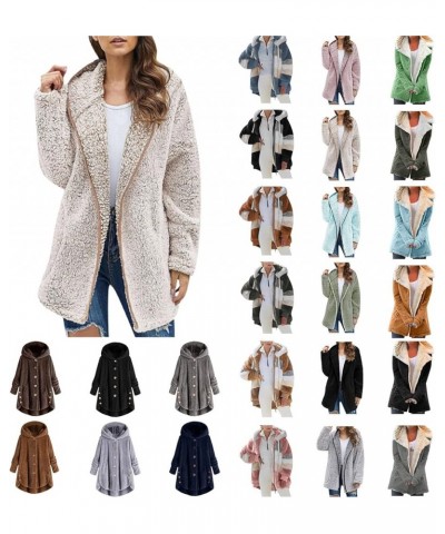 Womens Winter Coats 2023 Fashion Faux Fur Coat Fuzzy Fleece Warm Sherpa Hoodie Jacket Button Lapel Cardigan Sweater 05-gray $...