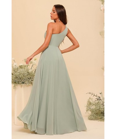 Chiffon One Shoulder Bridesmaid Dress with Pleated Bodice Long A Line Prom Dress for Women RS028 Coral $36.57 Dresses