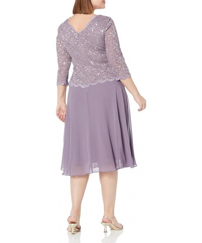 Women's Tea Length Embroidered Bodice Mock Dress (Reg and Petite) Pure Orchid $64.08 Dresses