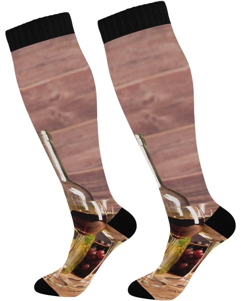 Unisex Compression Crew Knee High Sock Long Athletic Soft Circulation Socks Multi 5 2 $13.26 Activewear