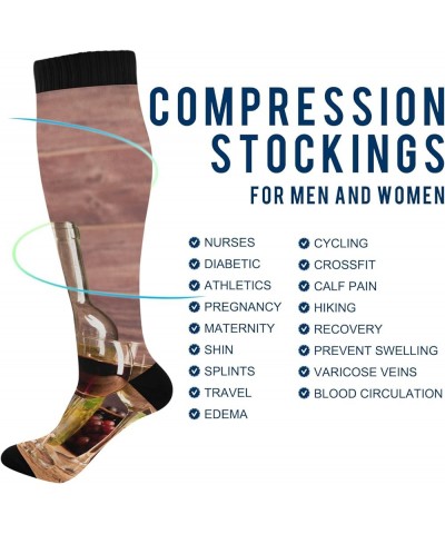 Unisex Compression Crew Knee High Sock Long Athletic Soft Circulation Socks Multi 5 2 $13.26 Activewear