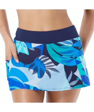 Emma Multi-Sport Swim Skort — Running, Tennis, Pickleball Skirt with Boy Shorts Geo Palm Admiral $27.84 Swimsuits