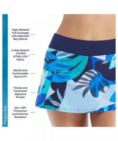 Emma Multi-Sport Swim Skort — Running, Tennis, Pickleball Skirt with Boy Shorts Geo Palm Admiral $27.84 Swimsuits