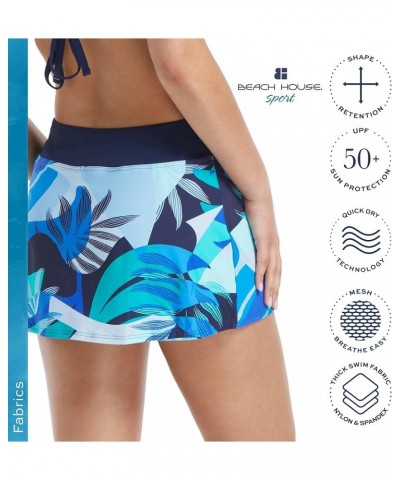 Emma Multi-Sport Swim Skort — Running, Tennis, Pickleball Skirt with Boy Shorts Geo Palm Admiral $27.84 Swimsuits