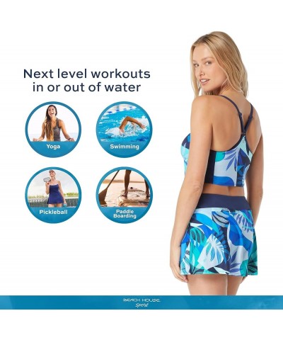 Emma Multi-Sport Swim Skort — Running, Tennis, Pickleball Skirt with Boy Shorts Geo Palm Admiral $27.84 Swimsuits