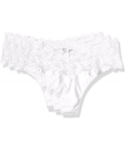 Women's Say Never Lovelie Thong Plus Size 3 Pack Set White/White/White $25.95 Lingerie