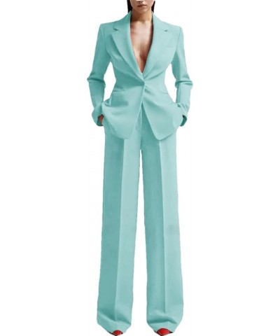 Formal Women Suits Office Slim Fit Ladies 2 Pcs Blazer Pants Set Lady Business Work Wear Party Dress Mint En8 $48.14 Suits