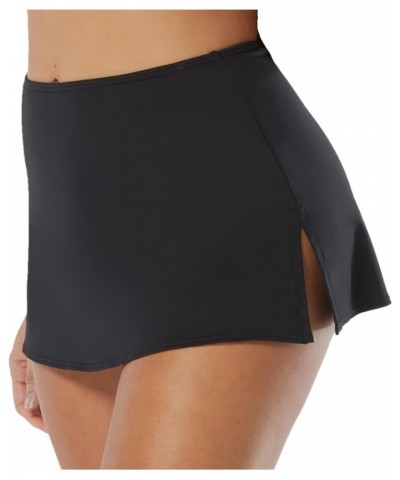 Skirted Swim Bottom — Flared Hem Skirt with Attached Bikini Classic Solids Castaway Black $13.20 Swimsuits