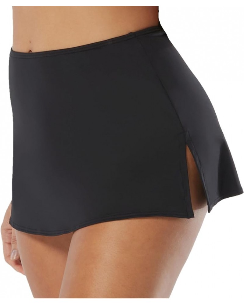 Skirted Swim Bottom — Flared Hem Skirt with Attached Bikini Classic Solids Castaway Black $13.20 Swimsuits