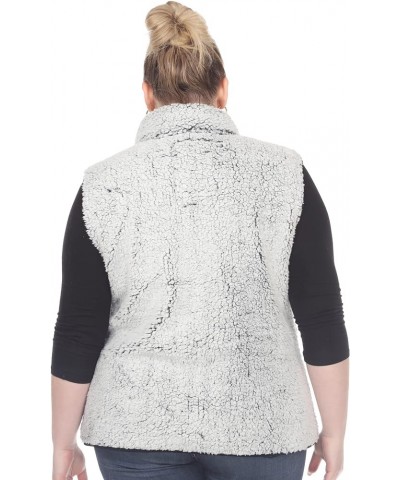 Women's Super-Soft Zip-Up Sherpa Vest with Front Pockets Sheep Grey $19.66 Jackets