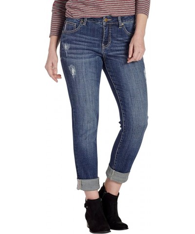 Women's Carter Mid Rise Girlfriend Jeans Thorne Blue 2467457 $38.06 Jeans