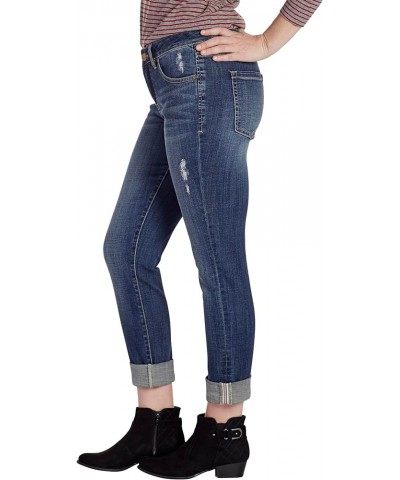 Women's Carter Mid Rise Girlfriend Jeans Thorne Blue 2467457 $38.06 Jeans