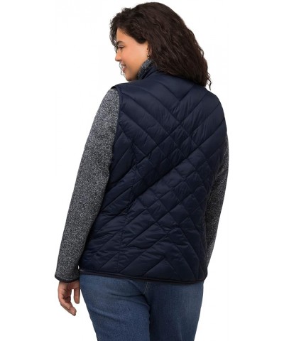 Womenswear Plus Size Curvy Oversize HYPRAR Water Repellent Quilted Vest 818934 Navy Blue $25.98 Vests