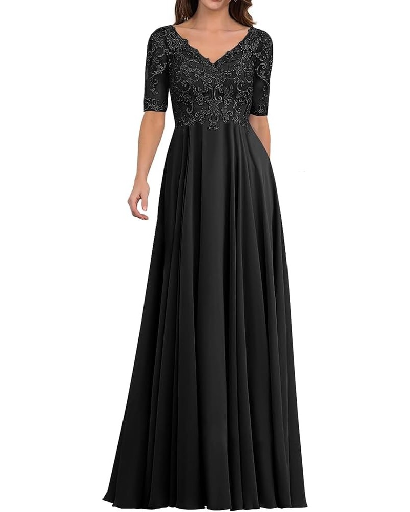 Mother of The Bride Dresses Long Wedding Guest Dresses for Women Appliques Formal Gowns Black $40.43 Dresses