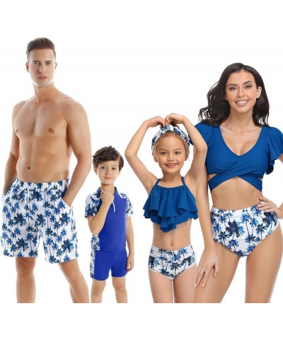 Matching Family Swimsuit Set Mommy and Me High Waisted Bikini Bathing Suit Two Piece V Neck Girls Swimsuit Boy 10 $9.50 Swims...