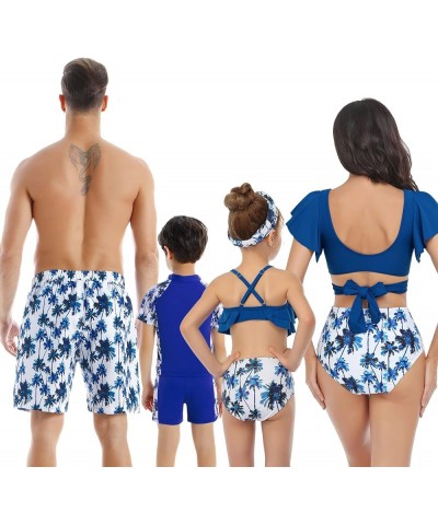 Matching Family Swimsuit Set Mommy and Me High Waisted Bikini Bathing Suit Two Piece V Neck Girls Swimsuit Boy 10 $9.50 Swims...