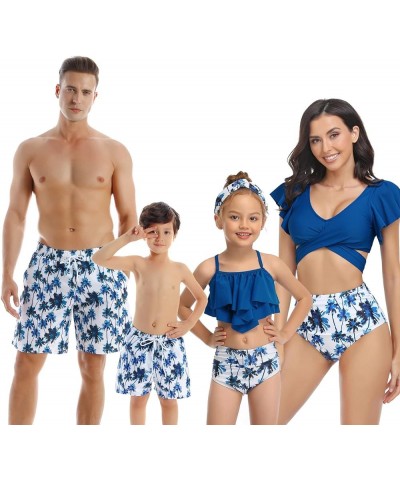 Matching Family Swimsuit Set Mommy and Me High Waisted Bikini Bathing Suit Two Piece V Neck Girls Swimsuit Boy 10 $9.50 Swims...