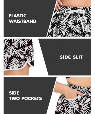 Womens Plus Size Beach Shorts Quick Dry Drawstring Board Shorts Swim Shorts with Pockets Floral a $11.00 Swimsuits