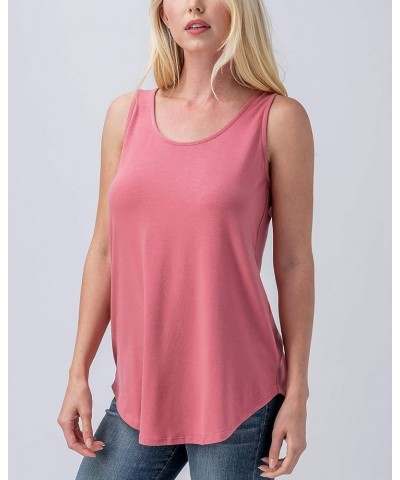 Women's Tank Top – Casual Sleeveless Scoop Neck Round Hem Loose Fit Soft Tunic T Shirt Light Mustard $10.23 Lingerie