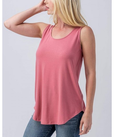 Women's Tank Top – Casual Sleeveless Scoop Neck Round Hem Loose Fit Soft Tunic T Shirt Light Mustard $10.23 Lingerie