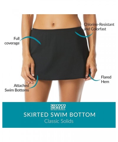 Skirted Swim Bottom — Flared Hem Skirt with Attached Bikini Classic Solids Castaway Black $13.20 Swimsuits