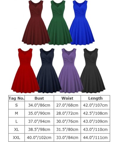 Women 50s 60s Vintage Sleeveless V-Neck Cocktail Swing Dress 1950s Wedding Semi Formal Party Rockabilly Evening Prom Dress Re...