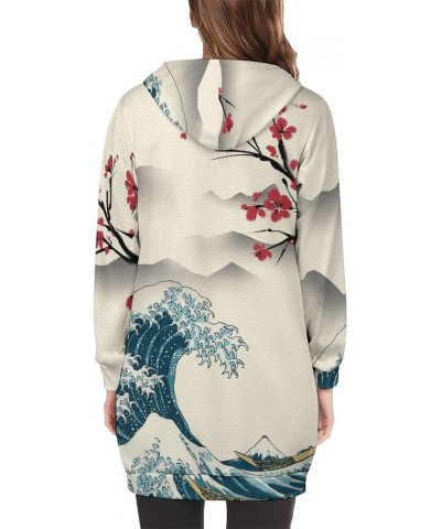 Zip Up Hoodie Women - Long Sleeve Fall Hoodeds Island And Lighthouses Sweatshirts Fall Jacket Coat with Pockets Japanese Art ...