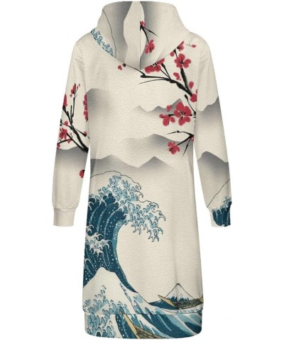 Zip Up Hoodie Women - Long Sleeve Fall Hoodeds Island And Lighthouses Sweatshirts Fall Jacket Coat with Pockets Japanese Art ...