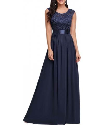 Women's Women's Ruched Empire Wasit Bridesmaid Dresses 0646 Navy Blue $45.35 Dresses