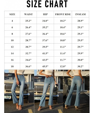 Womens High Waisted Flare Bell Bottom Jeans Bootcut Casual Denim Pants Green $21.92 Jeans