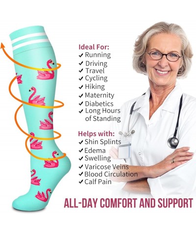 Compression Socks for Women and Men 7 Pairs 15-20 mmHg Circulation-Best Support for Athletic Running Cycling Small-Medium Ass...