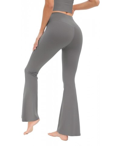 Women's High Crotch Flare Leggings Premium Soft High Stretch Yoga Pants Light Gray $13.95 Leggings