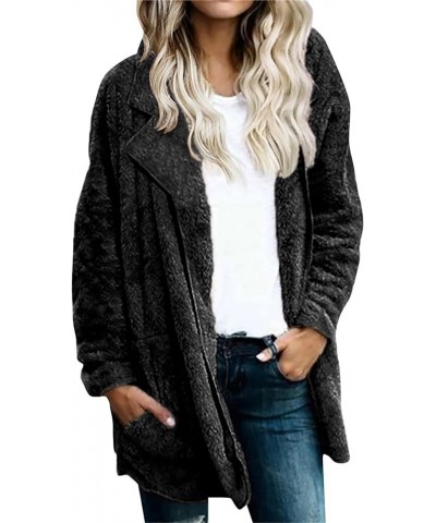 Long Winter Coats for Women Winter Jackets Faux Short Plush Long Sleeve Open Front Warm Casual Jacket Coat Outwear Jackets 5-...