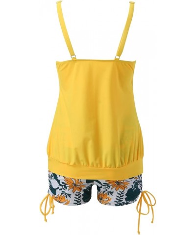 Adult Womens Swim Shirt Tankini Swimsuits for Women 2 Piece Bathing Suits Tops with Boyshorts Swimsuit Women Yellow $9.06 Swi...