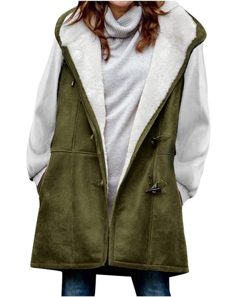 Plus Size Winter Coats for Women Trendy Warm Sherpa Fleece Lined Jackets Faux Suede Wool Hooded Parka Peacoat Outerwear 11-ar...