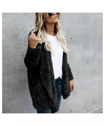 Long Winter Coats for Women Winter Jackets Faux Short Plush Long Sleeve Open Front Warm Casual Jacket Coat Outwear Jackets 5-...