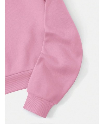 Women's Drawstring Plain Basic Crop Top Hoodie Casual Hooded Sweatshirt Pullover Pink $13.25 Hoodies & Sweatshirts