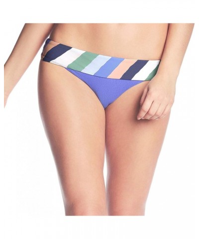 Women's Standard Bandana Reversible Signature Cut Bikini Bottom Swimsuit Praia Du Forte Blue Shimmer/Stripe $26.83 Swimsuits