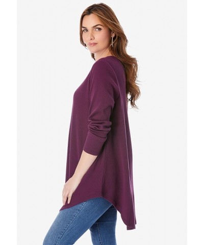 Women's Plus Size V-Neck Thermal Tunic Cinnamon $21.48 Tops