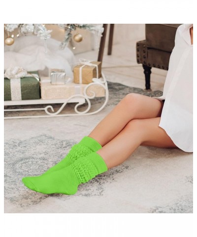 Slouch Socks Women 3 Pairs Scrunch Knit Knee High Boot Socks Size 6-11 Light Purple-green-orange $12.73 Activewear