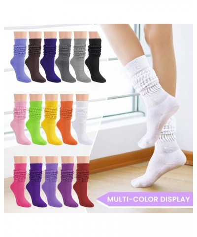 Slouch Socks Women 3 Pairs Scrunch Knit Knee High Boot Socks Size 6-11 Light Purple-green-orange $12.73 Activewear