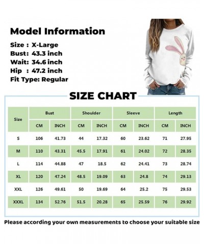 Easter Outfit Women Casual Loose Crew Neck Sweatshirts Long Sleeve Pullover Easter Eggs Bunny Print Shirts C-green $10.54 Hoo...