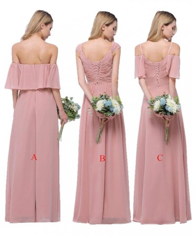 Chiffon Bridesmaid Dresses Long for Women Girls to Wedding Party Gown Turquoise B $33.00 Dresses