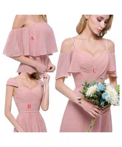 Chiffon Bridesmaid Dresses Long for Women Girls to Wedding Party Gown Turquoise B $33.00 Dresses