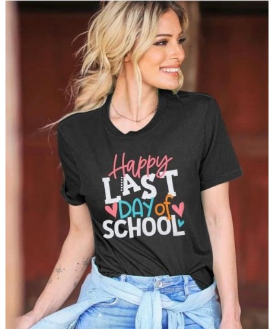 Last Day of School Teacher Shirt Funny Teacher Tshirts Teachers Day Tees Teacher Life Casual Tops Grey1 $10.43 T-Shirts