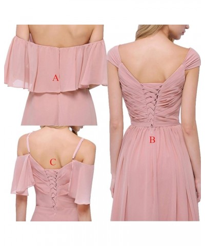 Chiffon Bridesmaid Dresses Long for Women Girls to Wedding Party Gown Turquoise B $33.00 Dresses